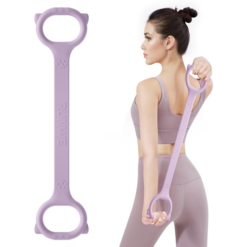 Figure 8 Workout Resistance Band - 3 Elasticities Optional 20 30 40lb, Thicker Durable Arm Back Shoulder Exercise Elastic Rope Yoga Straps Pilates Flexbands, Physical Therapy Stretch Bands - color: 30LB Purple