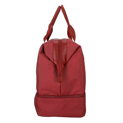 Jessica Simpson Countryside Weekender Duffel 100% Polyester Drop Bottom Bag - color: Burnt Russet