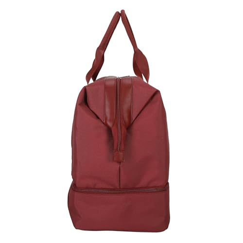 Jessica Simpson Countryside Weekender Duffel 100% Polyester Drop Bottom Bag - color: Burnt Russet