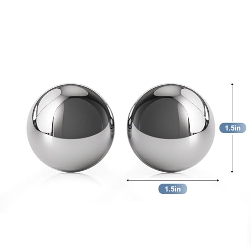 0.5kg(1파운드), 3.8cm(1.5인치) 보정 공: 핸드 테라피, 핸드 마사지, 태극권 공, 명상 공 - 가정/사무실 운동, 스트레스 완화, 불안 감소 및 휴일 선물로 적합 - size: 1.5 Inch (without bell sound)