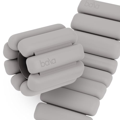 Bala Bangles Wrist & Ankle Weights for Women & Men, Home Gym Equipment | Adjustable Weighted Bands for Arm & Legs Workouts - Pilates, Yoga, Walking, Barre, & Strength Training Exercise - color: Heather, size: 2 LB