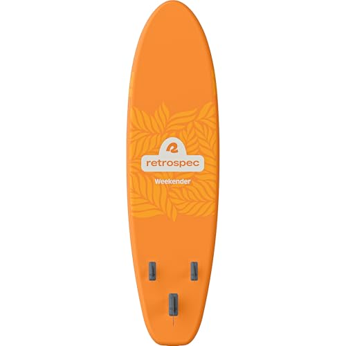 Retrospec Weekender Inflatable Stand Up Paddle Board Includes Paddle, Pump, and Accessories 10’6” Lightweight iSUP, Puncture Resistant Inflatable Paddle Board for Adults - color: Creamsicle