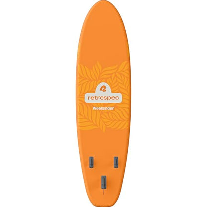 Retrospec Weekender Inflatable Stand Up Paddle Board Includes Paddle, Pump, and Accessories 10’6” Lightweight iSUP, Puncture Resistant Inflatable Paddle Board for Adults - color: Creamsicle