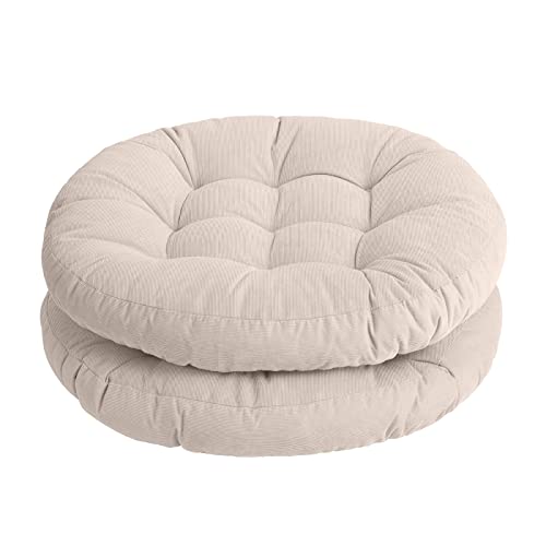 Tiita 22 Inch Floor Cushion - Round Outdoor Chair Cushion Pad - color: (Round)|beige