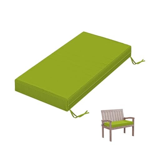 Outdoor Bench Cushion 36 X 18 X 3.5 Inch Thick Waterproof Patio Furniture Cushions, Patio Porch Swing Replacement Seat Pad with Tie Straps and Anti-Slip, for Backyard Garden, Grass Green - color: Grass Green, size: 36 x 18 x 3.5 in