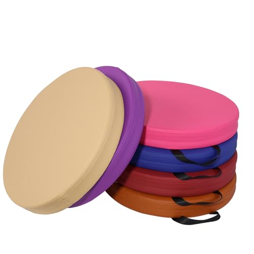 6 Pcs Flexible Floor Cushion for Classroom, Floor Cushions Easy to Clean and Carry,16''x16''x2'' Soft Cushion for Learning Sitting Daycare School Chair Yoga and Meditation (PU Leather) - color: Leather-b, size: 16 x 16 x 2 Inches