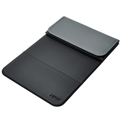 Stakt Foldable Yoga Mat Pro - Non Slip 2 in 1 Fitness Exercise Mat | Premium textured grip, 12 mm thick, folding design, EVA foam blend, supports Pilates, barre, and strength training - color: Black