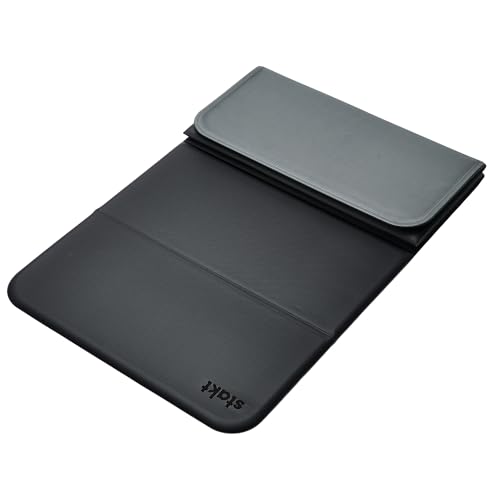 Stakt Foldable Yoga Mat Pro - Non Slip 2 in 1 Fitness Exercise Mat | Premium textured grip, 12 mm thick, folding design, EVA foam blend, supports Pilates, barre, and strength training - color: Black
