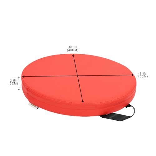 6 Pcs Flexible Floor Cushion, Waterproof Cushions Easy to Clean and Carry,16''x16''x2'' Soft Cushion for Learning Sitting Daycare Chair Yoga and Meditation (PU Leather) - color: Leather-a, size: 16 x 16 x 2 Inches