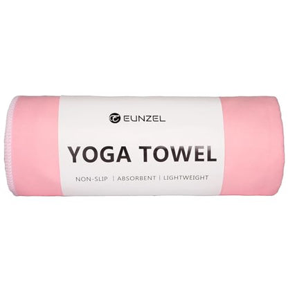 Eunzel Hot Yoga Mat Towel, Ultra-Absorbent Microfiber 72" x 26.5" | Ultra Absorbent Microfiber, Soft Touch Fabric, Quick Dry, Hot Yoga & Pilates, Machine Washable - color: Pink/ White