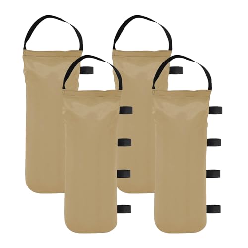 145 LBS Canopy Weights Sand Bags, 4-Pack Sand Bags for Weight Outdoor Advertising Tent Sunshade Fixed Windproof Pop up Canopy Tent Weights (Beige) - color: Beige