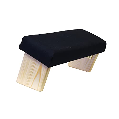 Mudra Crafts Black Foldable Meditation Chair - Yoga Zen Meditation Bench Kneeling Stool - Wooden Meditation Stool with Cushion - Prayer Kneeler Seiza Meditation Seat - color: Black Cushion