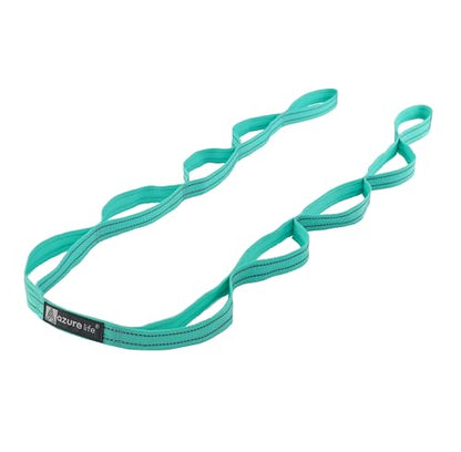 A AZURELIFE Premium Durable Stretch Straps with Loops, Stretching Strap for Physical Therapy, Multi-Loop Yoga Strap Fitness Exercise Strap for Yoga, Pilates, Dance, Flexibility&Exercise - color: #1-Green
