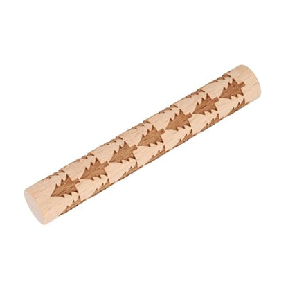 HARFINGTON Wood Clay Roller 4" Pine Tree Pattern Rolling Pins Wood Rollers Pottery Tools Wood Grain Texture Rollers for Clay Baking Dough Playdough DIY - style: Pine Tree