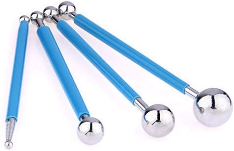 4 x Fondant Cake Decorating Clay Flower Sugarcraft Ball Model DIY Tool 8 Sizes (Blue) - color: Blue