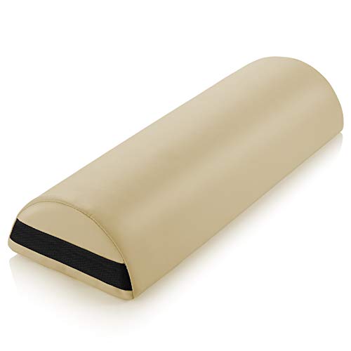 Saloniture Jumbo Half Round Massage Table Bolster Under-Knee Pillow Pad - 26 x 9 x 4.5 Inch - Cream - color: Cream