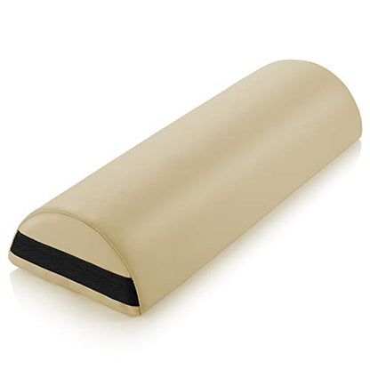 Saloniture Jumbo Half Round Massage Table Bolster Under-Knee Pillow Pad - 26 x 9 x 4.5 Inch - Cream - color: Cream