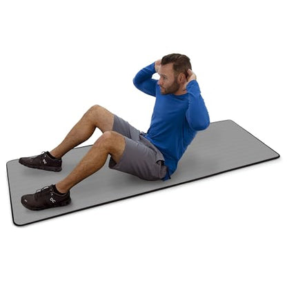 MICRODRY Multi-Purpose Fitness Mat, Cushioned & Non-Slip Foam for Yoga, Pilates, HIIT, Skid-Resistant and Tear-Resistant, 24"x72" with Carry Strap - color: Grey