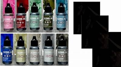 Tim Holtz Ranger Alcohol Inks Released 2024, Gravel, Flannel, Chronicle, Brick, Yonder, Wilderness, Cosmopolitan, Bayou, Juniper and Smudge with Trebbies Detail Sticks