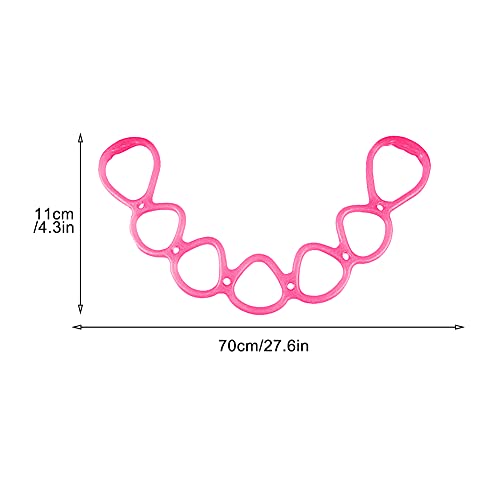 7 Ring Stretch Resistance Exercise Band, Workout Bands Yoga Stretching for Home Fitness, Foot, Leg and Arm Exerciser Stretch Band, Center Workout Walking Exercise - color: Pink