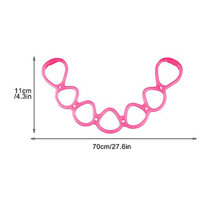 7 Ring Stretch Resistance Exercise Band, Workout Bands Yoga Stretching for Home Fitness, Foot, Leg and Arm Exerciser Stretch Band, Center Workout Walking Exercise - color: Pink