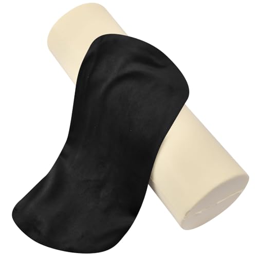 Gredecor Black Neck Pillow with Removable Washable Cover Memory Foam Cervical Roll Neck Pillows for Sleeping Support Bolster Pillow for Bed Back Head Yoga 5.5 x 17 in - color: Black