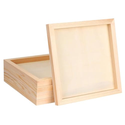 FSWCCK 5 Pack 10 x 10 inch Wood Panel Boards, Unfinished Wood Canvas Panels for Crafts, Painting Canvas, DIY Art Projects, Pouring, Arts Use with Oils, Acrylics - size: 10"X 10" 5 Pack