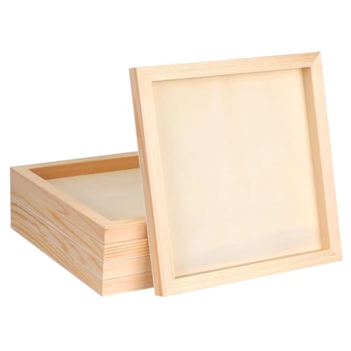 FSWCCK 5 Pack 10 x 10 inch Wood Panel Boards, Unfinished Wood Canvas Panels for Crafts, Painting Canvas, DIY Art Projects, Pouring, Arts Use with Oils, Acrylics - size: 10"X 10" 5 Pack