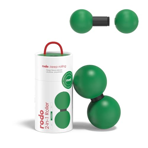 Rodo 2-in-1 Medium Peanut & Lacrosse Ball Roller | Deep Tissue Massage Tool for Fascia, Plantar Fasciitis, Hips & Back | Mobility & Recovery Roller | Compact, Travel-Friendly, Pilates & Therapy Ready - color: Green