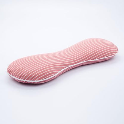 Buckwheat Pillow Cervical Neck Pillow, Buckwheat Hulls Filling Cooling Lumbar Support Pillow, Adjustable Firmness Ergonomic Design with Washable Cover, Red 19"X7" - color: Red