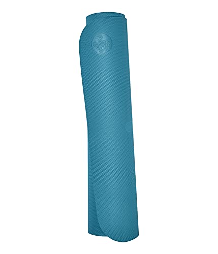 Manduka Begin Yoga Mat 68" - 5mm Cushioning | Comfortable, Lightweight & Reversible with Alignment Stripe | Budget-Friendly | 68 x 24 inches - style: Bondi Blue Mat