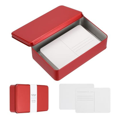 MECCANIXITY 40 Sheets Watercolor Postcards, 100% Cotton 4x6 Inch Watercolor Paper with Red Tin Box Blank Postcards Cold Pressed for Mailing Painting Invitations Greeting Cards(140lb/300gsm) - color: Red
