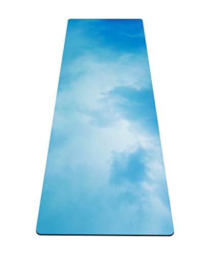 nuveti Yoga Mat Print Extra Thick TPE Non Slip Fitness Exercise Mat with Carrying Bag,72"x24" Extra Thick 6MM Exercise & Workout Mat for Yoga, Pilates Fitness and Floor Exercises - color: Fog-B