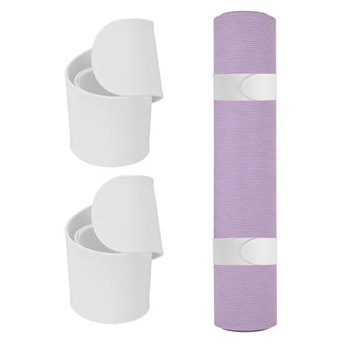 Yoga Mat Strap Slap Band, One Snap Yoga Mat Slap Band for Keep Mats Tightly Rolled Exercise Mat Sling Holder - color: White