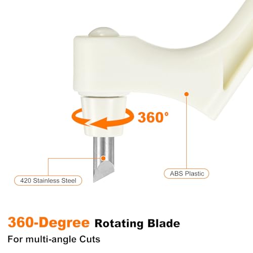 HARFINGTON Craft Cutting Tools 15/30/45 Degree Blades 360 Degree Rotating Blade Stainless Steel Cutter Pen Knife with Mat for DIY Crafts Stencils Scrapbooks, White - color: White
