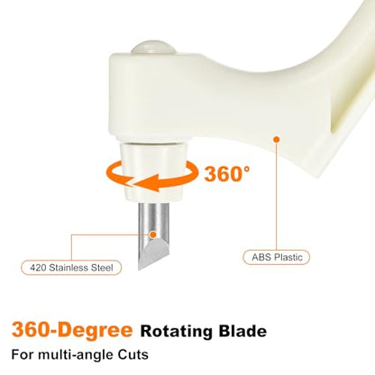 HARFINGTON Craft Cutting Tools 15/30/45 Degree Blades 360 Degree Rotating Blade Stainless Steel Cutter Pen Knife with Mat for DIY Crafts Stencils Scrapbooks, White - color: White
