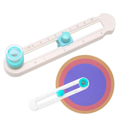 Circle Cutter Paper 2-20cm Adjustable | For Crafts Scrapbooking Card Making; Rotary Cutting Tool With Bottom Blade Guard, Non-Slip Base, Easy Operation