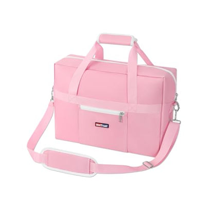 Gym Bag for Women Men, Water-Resistant Duffle Bag for Travel Sports, Lightweight Carry On Bag with Handles and Detachable Shoulder Strap - color: Pink