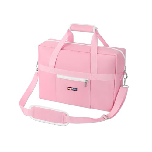 Gym Bag for Women Men, Water-Resistant Duffle Bag for Travel Sports, Lightweight Carry On Bag with Handles and Detachable Shoulder Strap - color: Pink