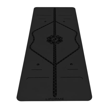 Liforme Printed Yoga Mat - Patented Alignment Design, Ultimate Grip - color: Mystique - Black on Black
