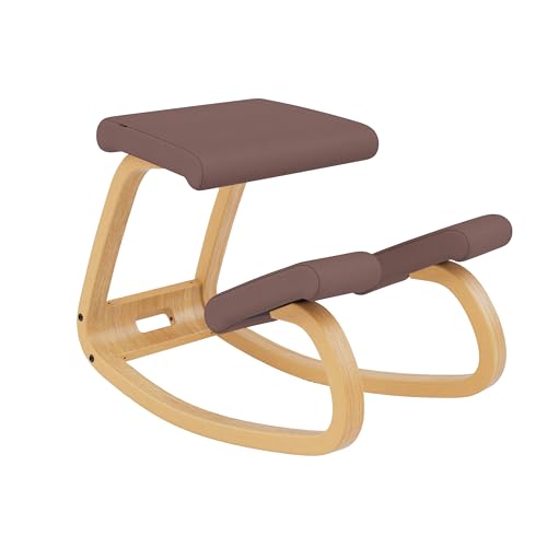 Varier Ergonomic Kneeling Chair, Rocking Knee Stool for Home Office Desk - color: Light Brown/Mocca Tonal