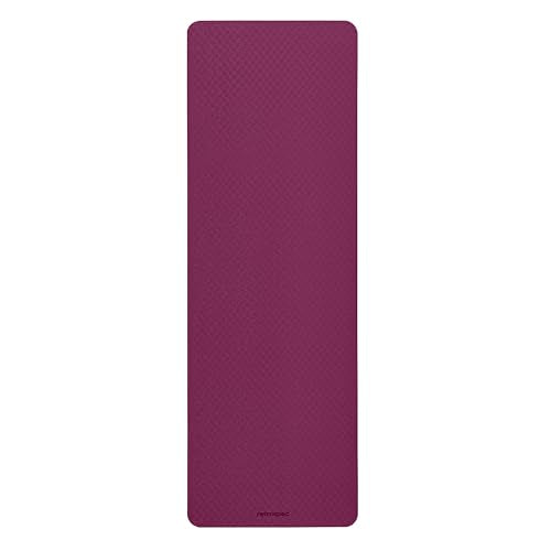 Retrospec Zuma 1/2" Yoga Mat Non Slip Exercise Mat For Pilates, Workout | 72x24x1/2", Gym Mat, Yoga Mat Strap, TPE Yoga Mat, Eco Friendly, Elastic Memory Foam, Moisture Resistant, BPA, Latex Free - color: Boysenberry