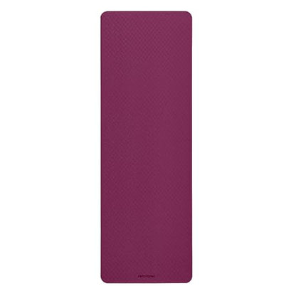 Retrospec Zuma 1/2" Yoga Mat Non Slip Exercise Mat For Pilates, Workout | 72x24x1/2", Gym Mat, Yoga Mat Strap, TPE Yoga Mat, Eco Friendly, Elastic Memory Foam, Moisture Resistant, BPA, Latex Free - color: Boysenberry