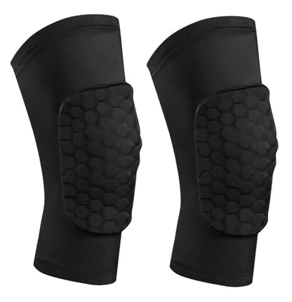 SUJAYU 2 Pack Knee Compression Sleeves Men Women, EVA Honeycomb Light Compression Leg Sleeves, Wrestling Knee Sleeve Volleyball Knee Sleeve Basketball knee Sleeve (Black, X-Large) - color: Black, size: X-Large