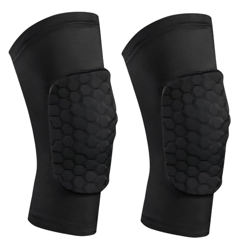 SUJAYU 2 Pack Knee Compression Sleeves Men Women, EVA Honeycomb Light Compression Leg Sleeves, Wrestling Knee Sleeve Volleyball Knee Sleeve Basketball knee Sleeve (Black, X-Large) - color: Black, size: X-Large