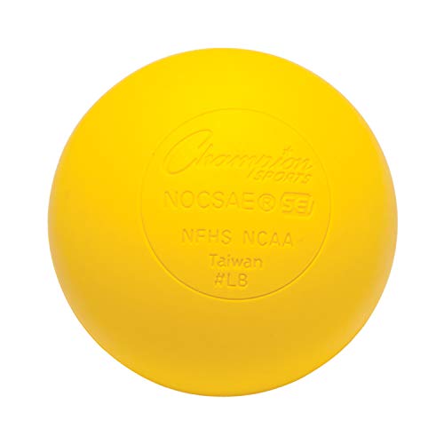 Champion Sports Lacrosse Balls & Rhino Skin® Foam Balls – Official Size Balls for Games, Practice & Training, NCAA, NFHS & SEI Certified, Multiple Colors, Packs & Styles Available - color: Yellow, size: 1-Pack