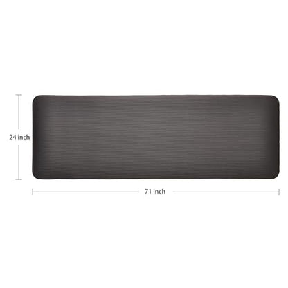 Fitvids 1-Inch Extra Thick High Density Anti-Tear Exercise Yoga Mat with Carrying Strap, Black