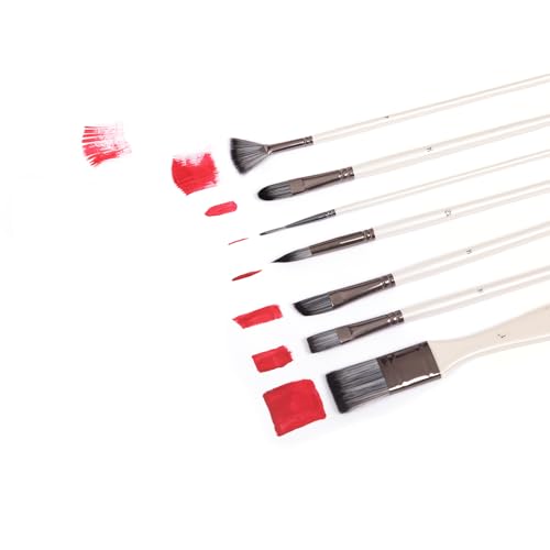 Paint Brushes Set, 24 Pcs Artist Paint Brush Set with Nylon Bristles, Wooden Handles, Roll-Up Canvas Case and Palette Knife for Acrylic, Watercolor, Oil, Gouache, Canvas Painting, Pearl White - color: Pearl White