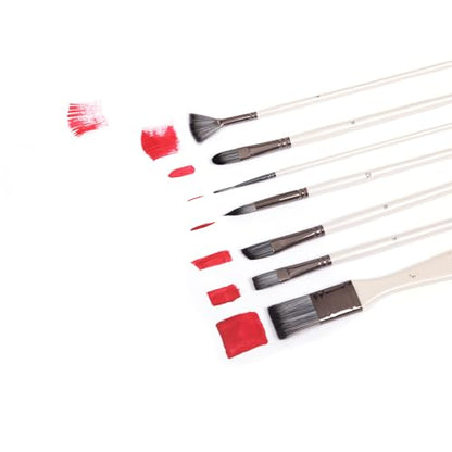 Paint Brushes Set, 24 Pcs Artist Paint Brush Set with Nylon Bristles, Wooden Handles, Roll-Up Canvas Case and Palette Knife for Acrylic, Watercolor, Oil, Gouache, Canvas Painting, Pearl White - color: Pearl White