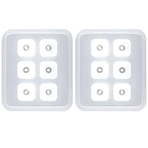Crystal Earrings Resin Molds, 2 Pack Diamond Silicone Casting Molds with 6 Cavities Each, Clear for Gemstone Cabochon Jewelry Casting - color: Gemstone Reisn Molds ZH378